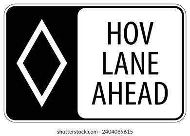 Vector graphic of high occupancy HOV vehicle lane sign