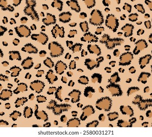 Vector graphic of High-contrast black and gold leopard patterns with camouflage accents. An animal leather seamless design texture background design.