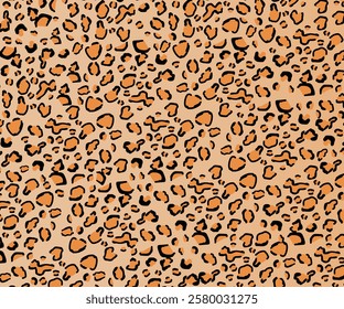 Vector graphic of High-contrast black and gold leopard patterns with camouflage accents. An animal leather seamless design texture background design.