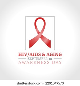 vector graphic of HIV AIDS and Aging awareness day good for HIV AIDS and Aging awareness day celebration. flat design. flyer design.flat illustration.	
