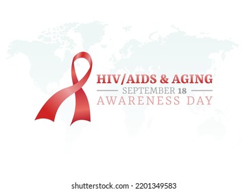 vector graphic of HIV AIDS and Aging awareness day good for HIV AIDS and Aging awareness day celebration. flat design. flyer design.flat illustration.	
