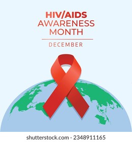 vector graphic of HIV AIDS Awareness Month good for HIV AIDS Awareness Month celebration. flat design. flyer design.flat illustration.