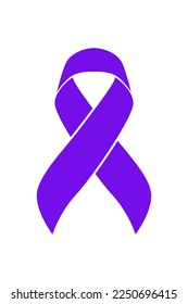 Vector graphic of hodgkin's lymphoma cancer ribbon on white background. Violet awareness ribbon for hodgkin's lymphoma cancer support symbol. vector eps10.

