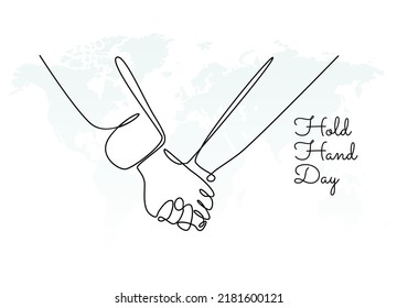 vector graphic of hold hand day good for hold hand day celebration. flat design. flyer design.flat illustration.