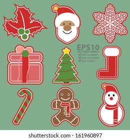 Vector : Graphic For Holiday or Special Event Present By Vintage Style Christmas Icon Set