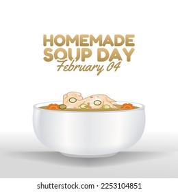 vector graphic of homemade soup day good for national homemade soup day celebration. flat design. flyer design.flat illustration.