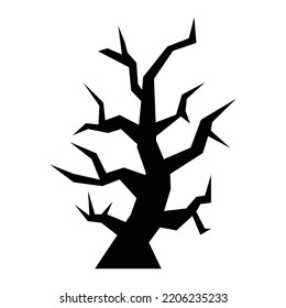 Vector graphic of horror halloween tree. Black halloween tree icon with flat design style. Suitable for content design assets