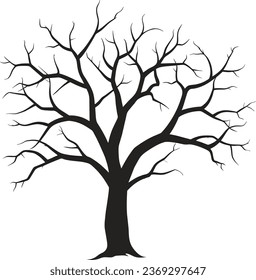 Vector graphic of horror halloween tree. Black halloween tree icon with flat design style. Suitable for content design assets