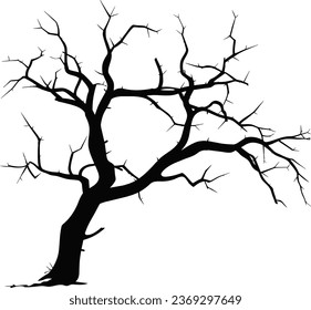 Vector graphic of horror halloween tree. Black halloween tree icon with flat design style. Suitable for content design assets