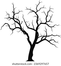 Gráfico vectorial del árbol de halloween de horror. Icono de árbol de halloween negro con estilo de diseño plano. Adecuado para activos de diseño de contenido