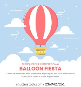 Gráfico vectorial de la caricatura de globo aerostático apto para la Fiesta Internacional de Globos Albuquerque