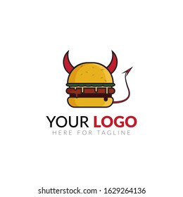 vector graphic of hot devil burger logo, perfect for fas food restaurant, etc.