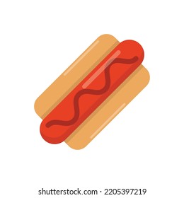Vector graphic of hot dog. Food illustration with flat design style. Suitable for content design assets