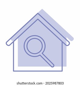 Vector Graphic of House Search - Twins Style - simple illustration. Editable stroke. Design template vector.outline style design.Vector graphic illustration