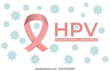 Vector graphic of HPV -Human papilloma virus vaccine Vector design background template. Vector illustration. Eps 10.