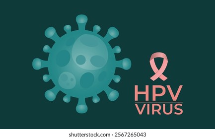 Vector graphic of HPV -Human papilloma virus vaccine Vector design background template. Vector illustration. Eps 10.