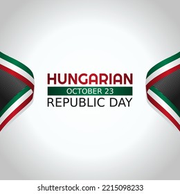 vector graphic of hungarian republic day good for hungarian republic day celebration. flat design. flyer design.flat illustration.