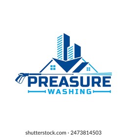 vector graphic of hydro pressure power wash logo design 