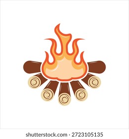 Vektorgrafik-Symbol für Burning Bonfire With Wood