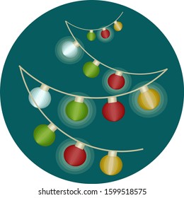 Vector graphic icon Christmas lights