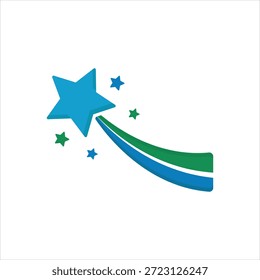 Vektorgrafik-Symbol für gekrümmten Shooting Star