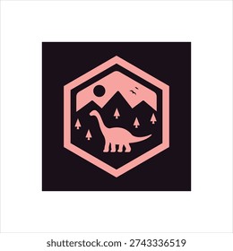 Vector graphic icon for dinosaur