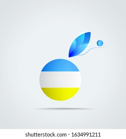 Vector Graphic icon with flag and feather of Crimean Karaites