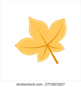 Vector graphic icon for golden leaf