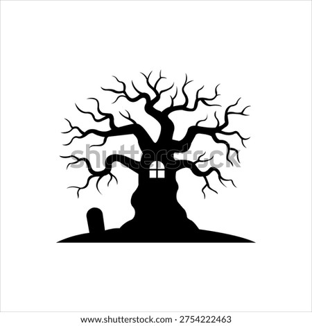 Vector graphic icon for haunted tree