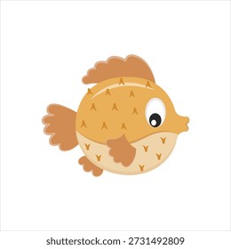 Vector graphic icon for pufferfish
