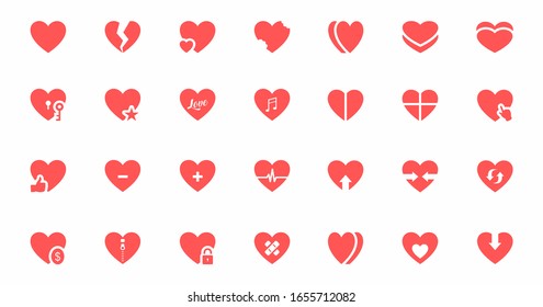 vector graphic of icon set heart perfect for Healthcare, Medical, etc.
