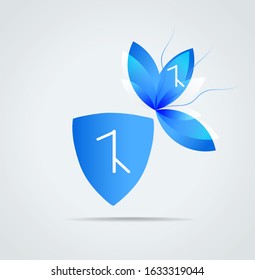 Vector Graphic icon with the Shield and flag of Afshar (tribe) ethnic
