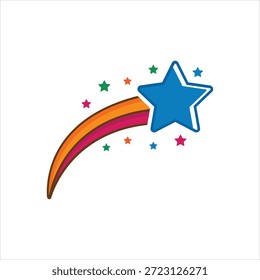 Vektorgrafik-Symbol für Shooting Curve Star