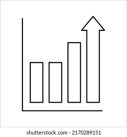 Vector graphic icon, simple growth sign, on white background, eps 10.