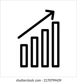 Icono gráfico vectorial, signo de crecimiento simple, en fondo blanco, eps 10.