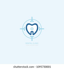 Vector graphic icon template Concept for dental clinic. dentist treatment and health and mouth Hospital. Art illustration for your business. Logotype, Logo