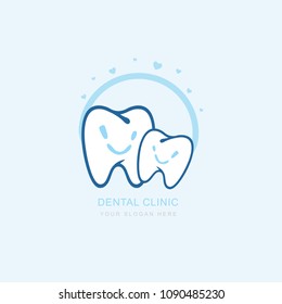 Vector graphic icon template for dental clinic. dentist treatment and health and mouth Hospital. Art illustration for your business. Logotype, Logo