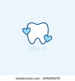 Vector graphic icon template for dental clinic. dentist treatment and health and mouth Hospital. Art illustration for your business. Logotype, Logo