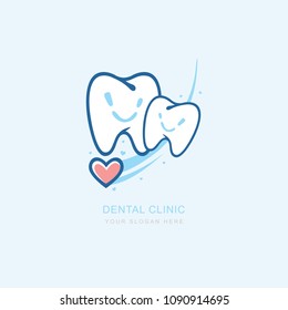 Vector graphic icon template for dental clinic. dentist treatment and health and mouth Hospital. Art illustration for your business. Logotype, Logo