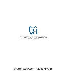 Vector graphic icon template for dental clinic initials ch. dentist treatment and health and mouth. Illustration for your business. Logotype, Logo