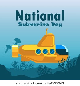 vector graphic of National Submarine Day ideal for National Submarine Day celebration.