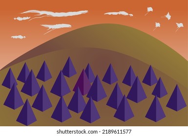 Vector graphic illustration abstract background, blue triangle geometry, wallpaper, abstract, template, flyer, simple color