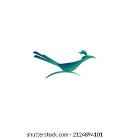 Vector Graphic Illustration Of Abstract Roadrunner Bird Running