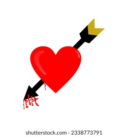 Vector graphic of illustration of Amour Symbol with Heart and Arrow Icon for someone when fall in love etc.
