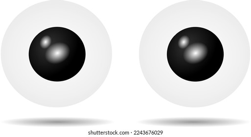 vector graphic illustration, animation icon design two pairs of cute cartoon eyes, very suitable for use as animation character limb equipment