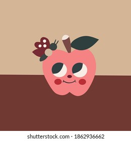 ilustración gráfica vectorial de la mariposa perchada de manzana utilizada para la decoración de paredes y otras