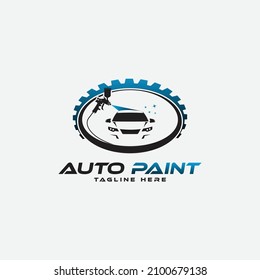 Vector graphic illustration of Auto Car Body Paintings logo design template