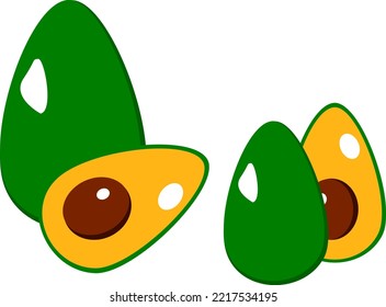 Vector graphic illustration of avocado fruit 
