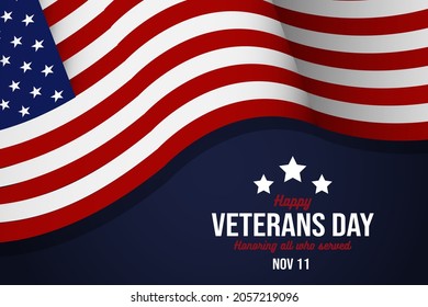 Imagen vectorial de fondo con la bandera estadounidense conmemorando el Día de los Veteranos. Perfecto para añadir a su proyecto, en conmemoración del Día de los Veteranos.