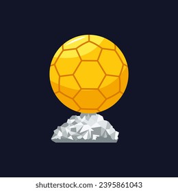 Vector graphic illustration of Ballon Dor award. Best football player award.